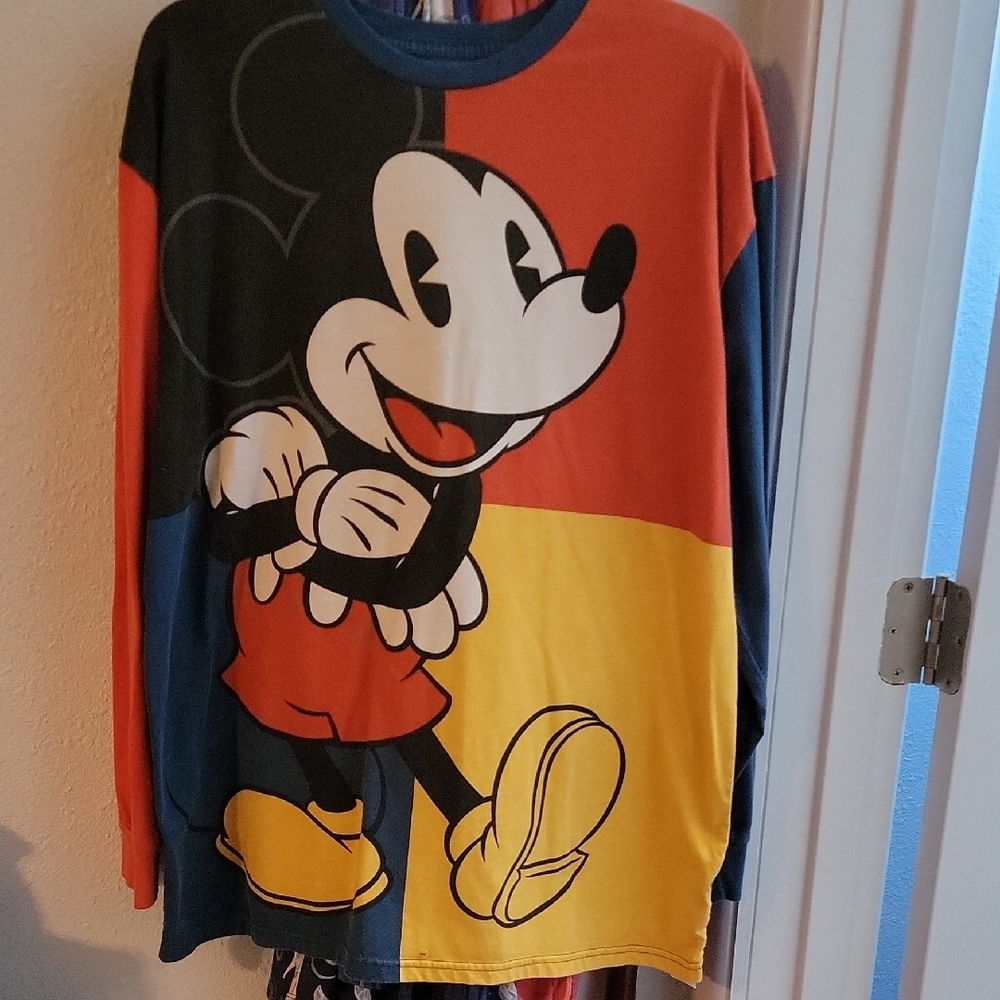 Disney Red and Blue Mickey Mouse Long Sleeve Tee